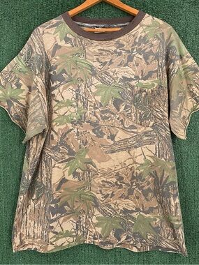 VTG 90’s Redhead Camouflage Camo Tree Bark Distressed Pocket T-Shirt Men’s XL